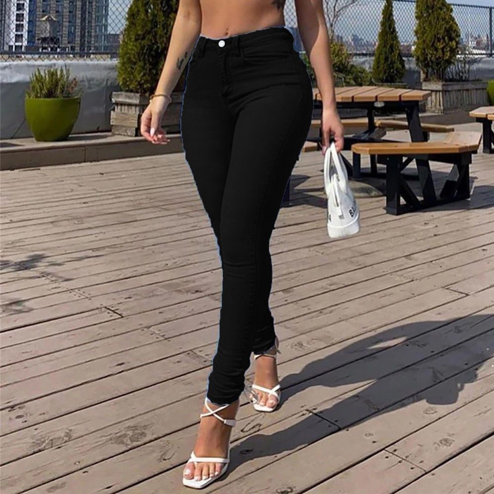 K Sexy Denim Pencil Pants For Women; Casual Long Trousers. No Bags Or Other Accessories_mkmklike.com