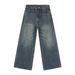 Men's Clothing Korean Oversized Straight-Leg Jeans – Vintage Washed, Relaxed Fit, Long & Flowy, No-Stretch Cotton Blend (Camouflage/Light Blue)_mkmklike.com