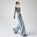 High Waist Loose Washed Jeans For Women Slimming Draped Straight Floor-Length Wide-Leg Blue Long Pants_mkmklike.com