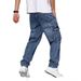 Cross-border American High Street Style Cool Retro Multi-pocket Workwear Jeans, Spring And Autumn Loose Straight Casual_mkmklike.com