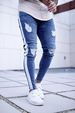 European And American Style Ripped With Zipper New Men's Stretch Slim Fit Skinny Jeans Trendy Cross-Border Fashion_mkmklike.com