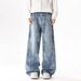 Vintage Washed Denim Jeans – Oversized Cargo Pants With Utility Pockets & Relaxed Fit (Unisex)_mkmklike.com