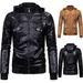 2023 European size men's leather jacket washed leather hooded leather jacket plus velvet warm leather jacket large size men's jacket 1603_mkmklike.com