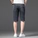 Douyin, A Piece Of Hair Delivery, Summer Elastic Jeans For Men, Thin And Fattened, Plus Size, Straight Denim Five-point Shorts For Men_mkmklike.com