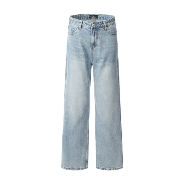 Vintage Blue Relaxed Fit Straight Leg Jeans For Men & Women – Comfortable Retro Denim Pants With Classic Wash_mkmklike.com