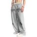 Men's Sweatpants Cross Letter Pattern Gothic Street, Drawstring Straight Casual Sweatpants_mkmklike.com