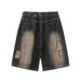 Men's Clothing Summer Street Style Washed Old Patchwork Loose Denim Shorts_mkmklike.com