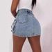 Women's Denim Hottie INS Popular Pocket Workwear Mini Skirt_mkmklike.com