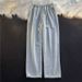 Men's Clothing Elastic Waist Denim Trousers Spring And Autumn Wide Leg Mopping Trousers Autumn And Winter Loose Straight Dark Blue Trousers_mkmklike.com