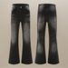 Unisex Clothing Breathable Casual High Street Washed Distressed Flared Jeans Unisex Loose Wide Leg Straight Trousers_mkmklike.com