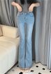 Korean Dongdaemun Low-Rise Flared Jeans – Vintage Washed Stretch Denim For Curvy Hips (V-Waist, Bootcut, Light & Dark Blue)_mkmklike.com