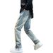 Men's Clothing Ripped Jeans For Men Niche Design High Street Vibe Trendy Brand American Summer Ins Zipper Pants For Men_mkmklike.com
