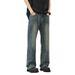 Men's Flared Vintage Jeans – 70s-Inspired High-Waisted Bell Bottoms With Distressed Wash (S-3XL)_mkmklike.com