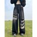 Nordmann American High Street Ripped Jeans For Men Loose Wide-Leg Floor-Length Pants Autumn Winter Vintage Versatile Casual_mkmklike.com