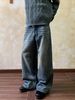 Men's Retro Washed Distressed Straight Leg Jeans Clean Fit High End Loose Versatile Pants_mkmklike.com