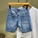 Men's Stylish Distressed Denim Shorts - Stretch-Free Cotton Mid-Length Casual Streetwear For Youth_mkmklike.com