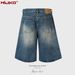 Men's Clothing Washed Old Jeans High Street Texture Design Multi Size Shorts_mkmklike.com