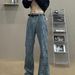 Men's Clothing Retro Letter Jacquard Jeans Men's Spring And Autumn High Street Full Print Pants Straight Leg Flared Pants Trend_mkmklike.com