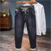 Men's Clothing Men's Summer Thin Stretchy Jeans Elastic Waist Loose Fit Business Casual Harem Pants Durable Long Trousers_mkmklike.com