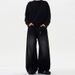 Vintage Bootcut Jeans For Men & Women – Relaxed Fit, Straight Leg, High Waist, Distressed Denim Pants With Multiple Pockets_mkmklike.com