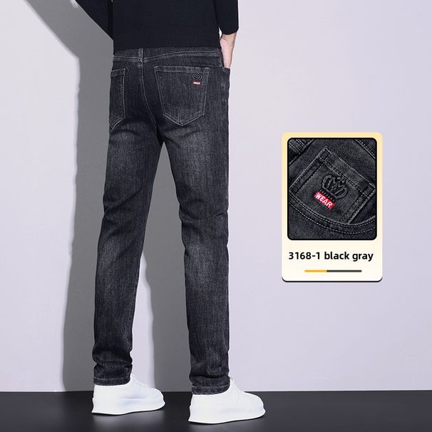 Jeans Men's Slim-fit Elastic Straight Loose Casual Pants Men's_mkmklike.com
