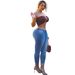 M633#European American Wish Cross-border Autumn And Winter Women's High-waisted Slim-fit Plain Stretchy Slimming_mkmklike.com