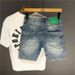 Men's Slim-Fit Distressed Denim Shorts Vintage Blue Skinny Cargo Button Fly Casual Shorts Sizes 28-36_mkmklike.com