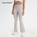 Cross-border Best-selling Workwear With Pockets, High-waisted, Quick-drying Lulu Yoga Flared Pants, Peach Butt Pocket_mkmklike.com