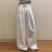 Women's Clothing High Waisted Wide Leg Jeans White Loose Fit Slimming Covering Hips Floor Length Pants New Spring Style For Women_mkmklike.com