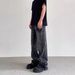 Nordmann European And American Style Retro Washed Lightning Pattern Jeans For Men High Street Cleanfit Slim Fit Pants_mkmklike.com