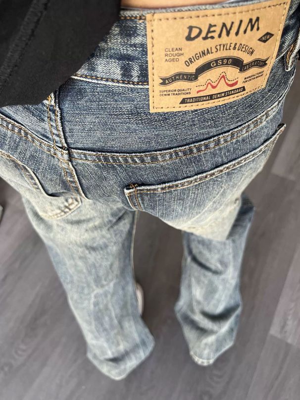 2026 Spring Washed Micro Flare Jeans Vintage Straight Leg Denim Pants For Men Women Stylish Design_mkmklike.com