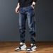 Men's Style Patchwork Jeans - Relaxed Fit Casual Tapered Denim Pants For Autumn & Spring_mkmklike.com