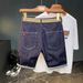 Men's Stretch Denim Shorts Thin Straight Leg Capri Pants Loose Fit Casual Outerwear_mkmklike.com