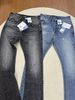 Men's Splatter Wash Flared Jeans - Distressed Hem Denim Pants (Vintage Cowboy Revival)_mkmklike.com