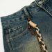 Post-apocalyptic Style Washed Ink Splash Denim Scimitar Pants Men's Street Fashion Punk Braided Chain Decor Design_mkmklike.com