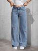 Vintage Washed High-Waisted Jeans – Cherry Blossom Embroidery & Stretch Fit For Women_mkmklike.com