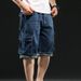 Men's Clothing Hip Hop Multi Pocket Workwear Seven Point Denim Shorts_mkmklike.com