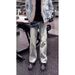 Light Blue Lightning Wash Ripped Jeans Straight Leg Trousers Men's Cleanfit High Street Style Vibe Pants_mkmklike.com