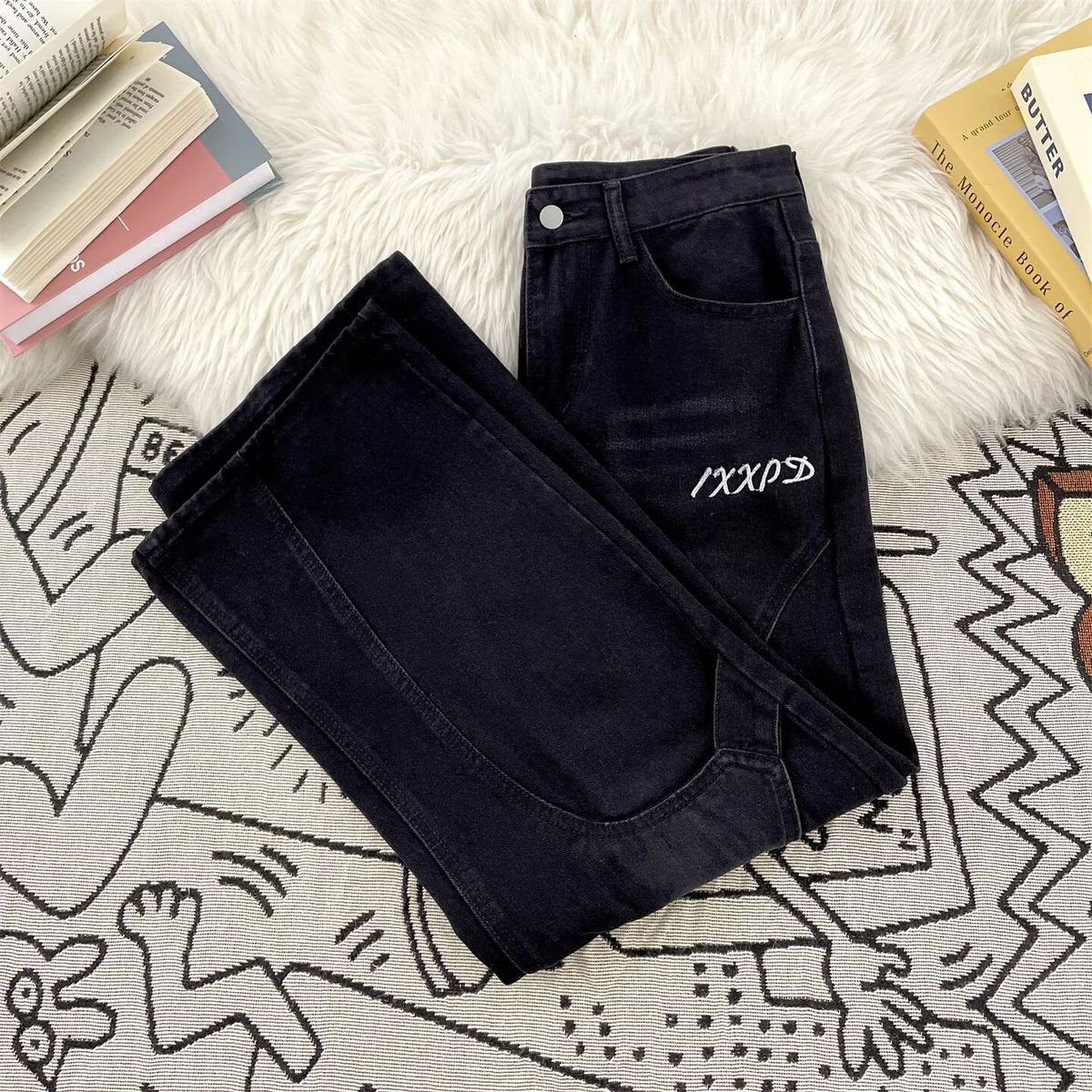 Men's Classic Black Stretch Denim Jeans - Slim Straight Fit Comfortable Casual Pants For Everyday Wear_mkmklike.com