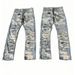 Vintage Washed Digital Print Relaxed Straight-Leg Jeans Men's Distressed Detailing Faded Denim Pants_mkmklike.com