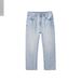 Men's Clothing Retro Loose Light Blue Straight Jeans High Street All Match Wide Leg Pants_mkmklike.com