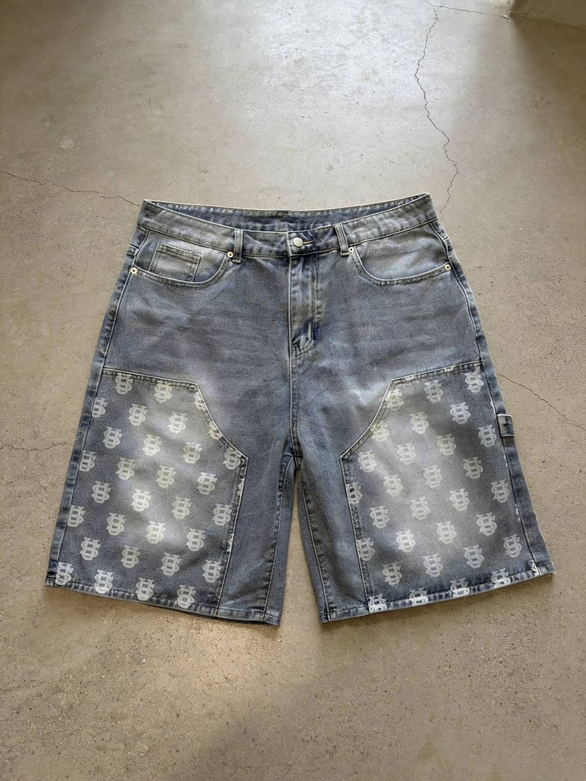 Men's European Streetwear "US" Patchwork Denim Shorts - Hip Hop AAA Distressed Jeans Shorts For Spring & Summer_mkmklike.com