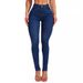 K New High-waisted, Stretchy, Slim-fit, Hip-hugging Ankle-length Jeans For Women_mkmklike.com