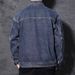 Autumn Winter High-End Multi-Pocket Workwear High Street Loose Turn-Down Collar American Retro Denim Jacket Men_mkmklike.com
