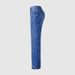 Men's Washed Blue Straight Leg Jeans With Line Details - Low Rise Relaxed Fit Denim Trousers For Casual Wear_mkmklike.com