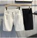 Men's Clothing White Shorts Trendy Casual Versatile Slim Jeans Thin Elastic Shorts_mkmklike.com