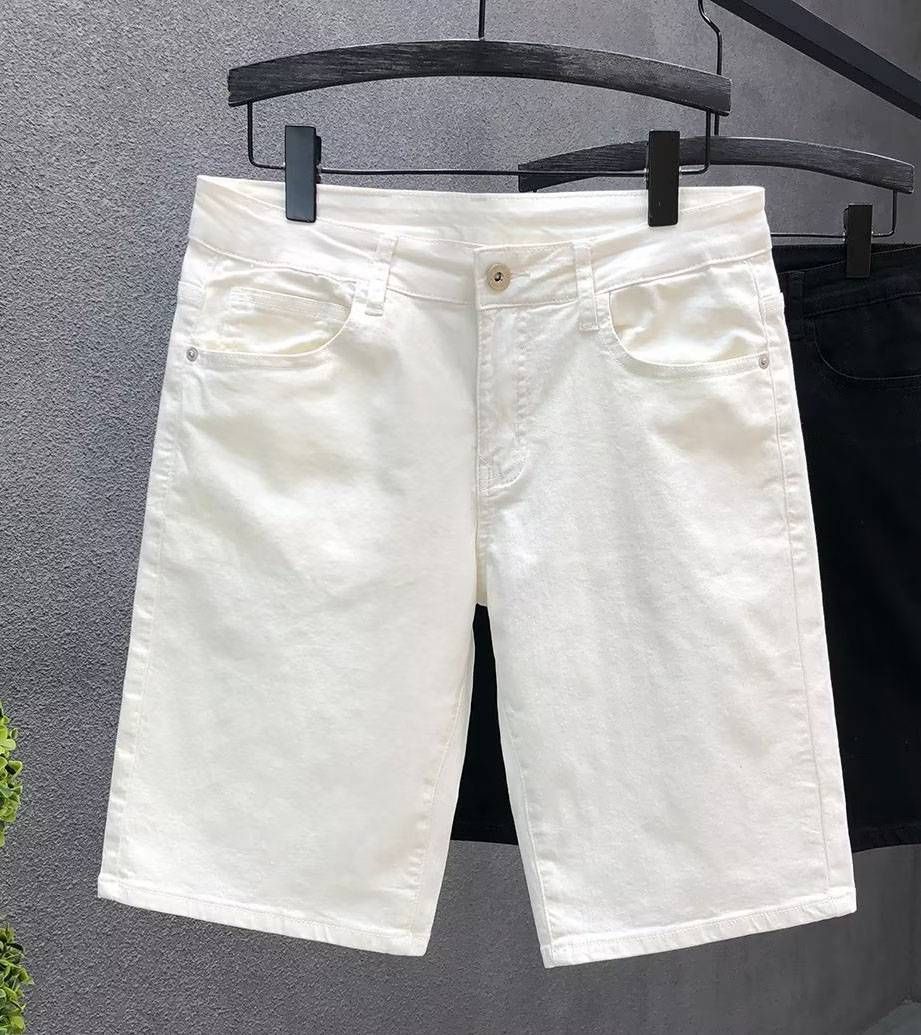 Men's Clothing Super Men's Denim Shorts Summer Thin Style New Summer Men's White Five Point Jeans_mkmklike.com