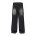 Men's Retro Multi-Pocket Straight Leg Jeans Loose Fit Cleanfit Cargo Pants Trendy Mid Waist Cotton Long Black Blue_mkmklike.com