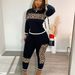 Women's Clothing new leopard print trousers suit fashion long sleeved two piece set_mkmklike.com