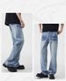 Men's Lightning Crack Wash Jeans | Cleanfit Streetwear Straight Leg Denim Pants With Tie-Dye & Vintage Effect_mkmklike.com
